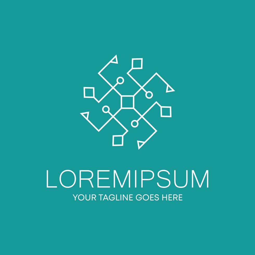 line ornament type of square, circular and hexagonal image graphic icon logo design abstract concept vector stock. Can be used as a symbol related to motif or interior
