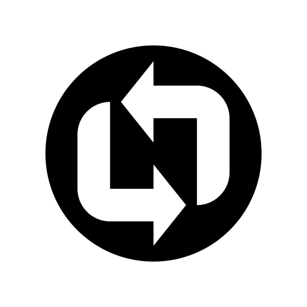 Amazing arrow in flip like letter N font Image graphic icon logo design abstract concept vector stock. Can be used as a symbol related to initial or monogram