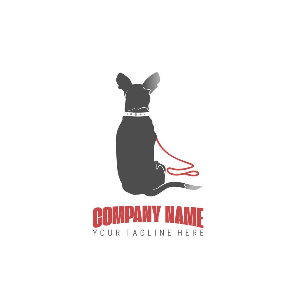 Artistic dog on the back with leash Image graphic icon logo design abstract concept vector stock. Can be used as a symbol related to animal or pet