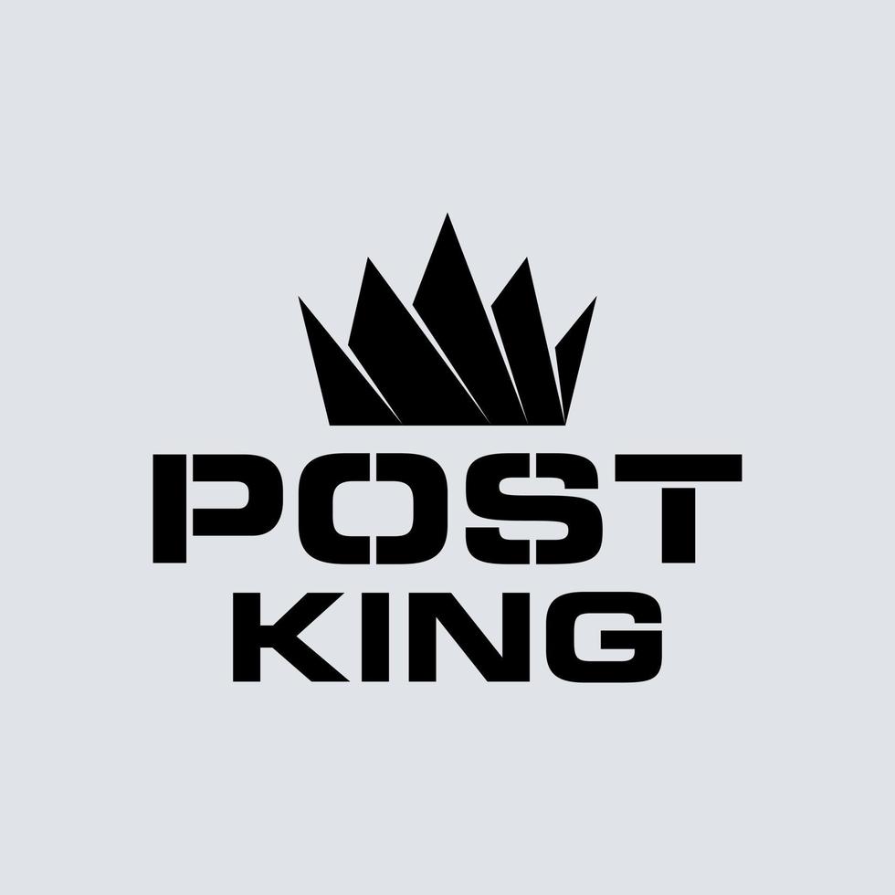Letter or word POST KING serif font with simple and uqinue crown of queen creative premium image graphic icon logo design abstract concept free vector stock. Related to typography or elegant