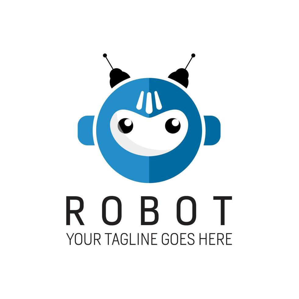 Imagen de cabeza de robot simple y única icono gráfico diseño de logotipo concepto abstracto vector stock. se puede utilizar como un símbolo relacionado con la tecnología