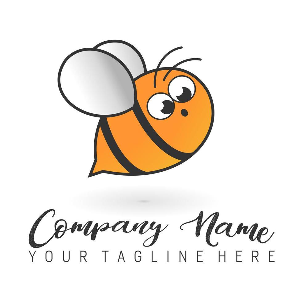 lindo personaje de imagen de abeja de miel icono gráfico diseño de logotipo concepto abstracto vector stock. puede usarse como un símbolo relacionado con animales o divertido