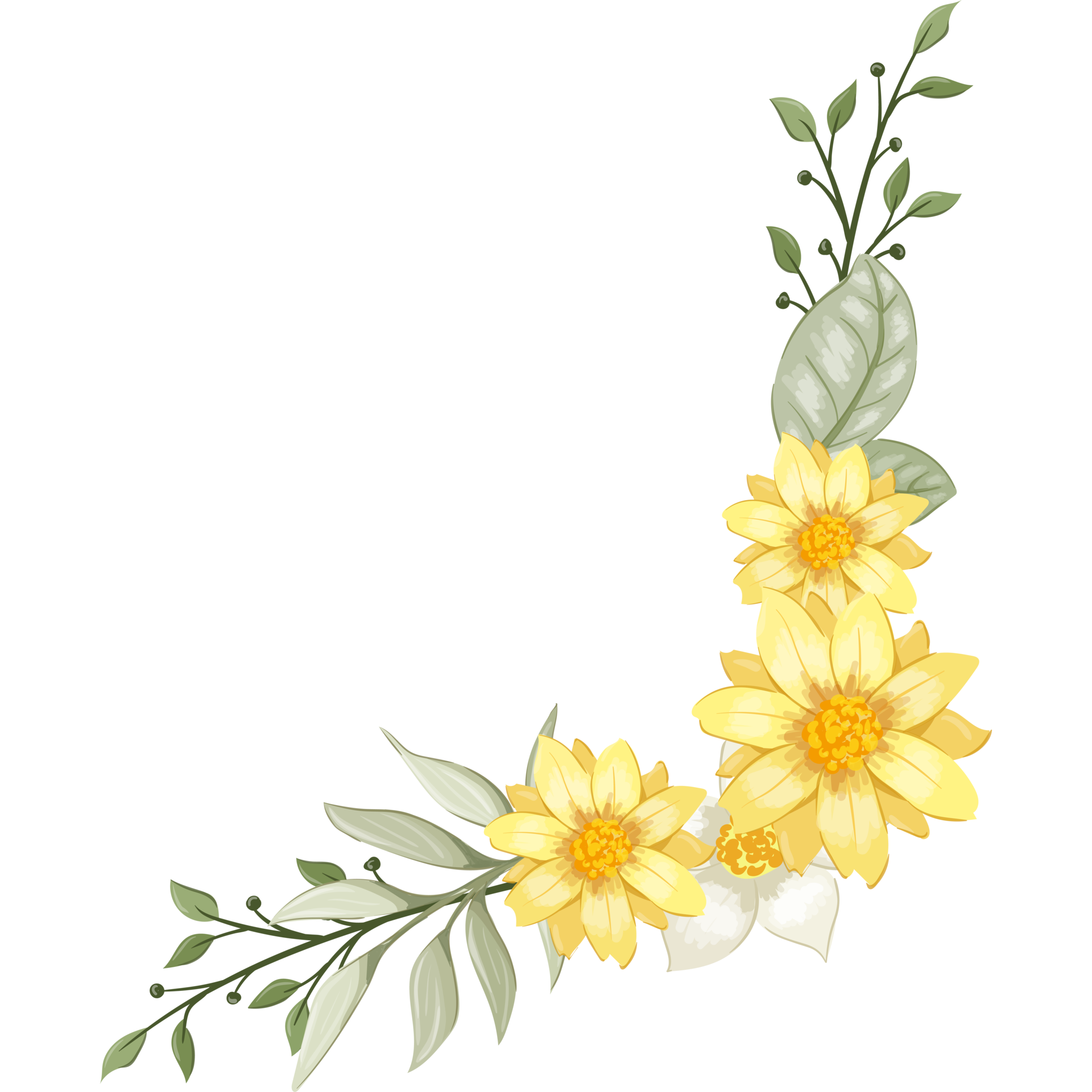 yellow floral background png