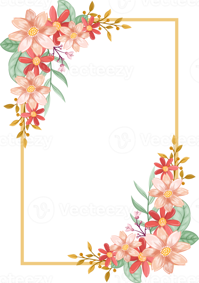 Orange Flower Arrangement with watercolor style png
