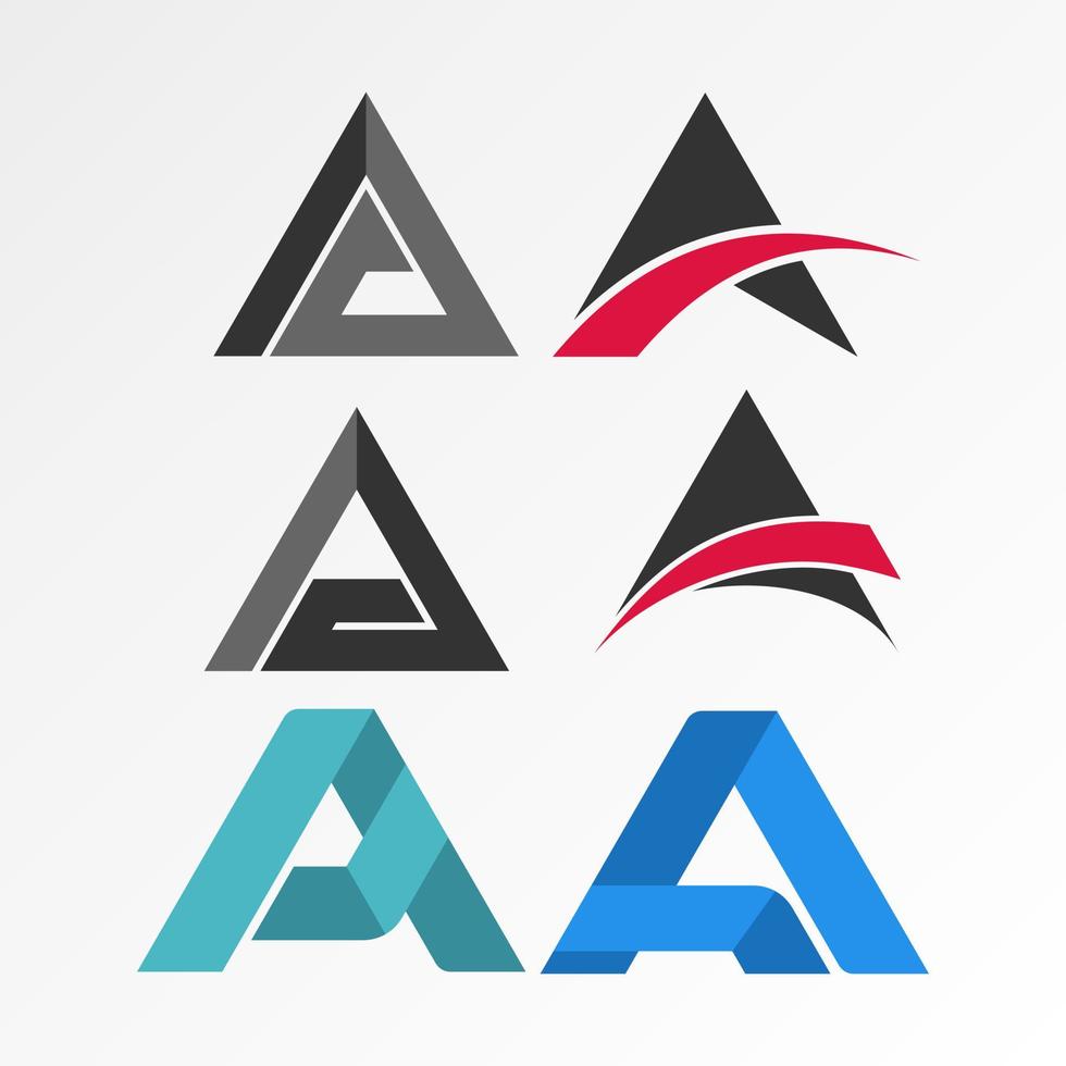 letra o palabra una variación diferente fuente imagen gráfico icono logotipo diseño abstracto concepto vector stock. se puede utilizar como símbolo asociado a la inicial o al triángulo.