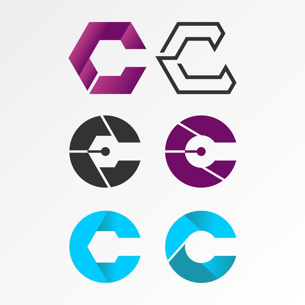 letter or word C different variation font image graphic icon logo design abstract concept vector stock. Can be used as a symbol associated with initial or Monogram