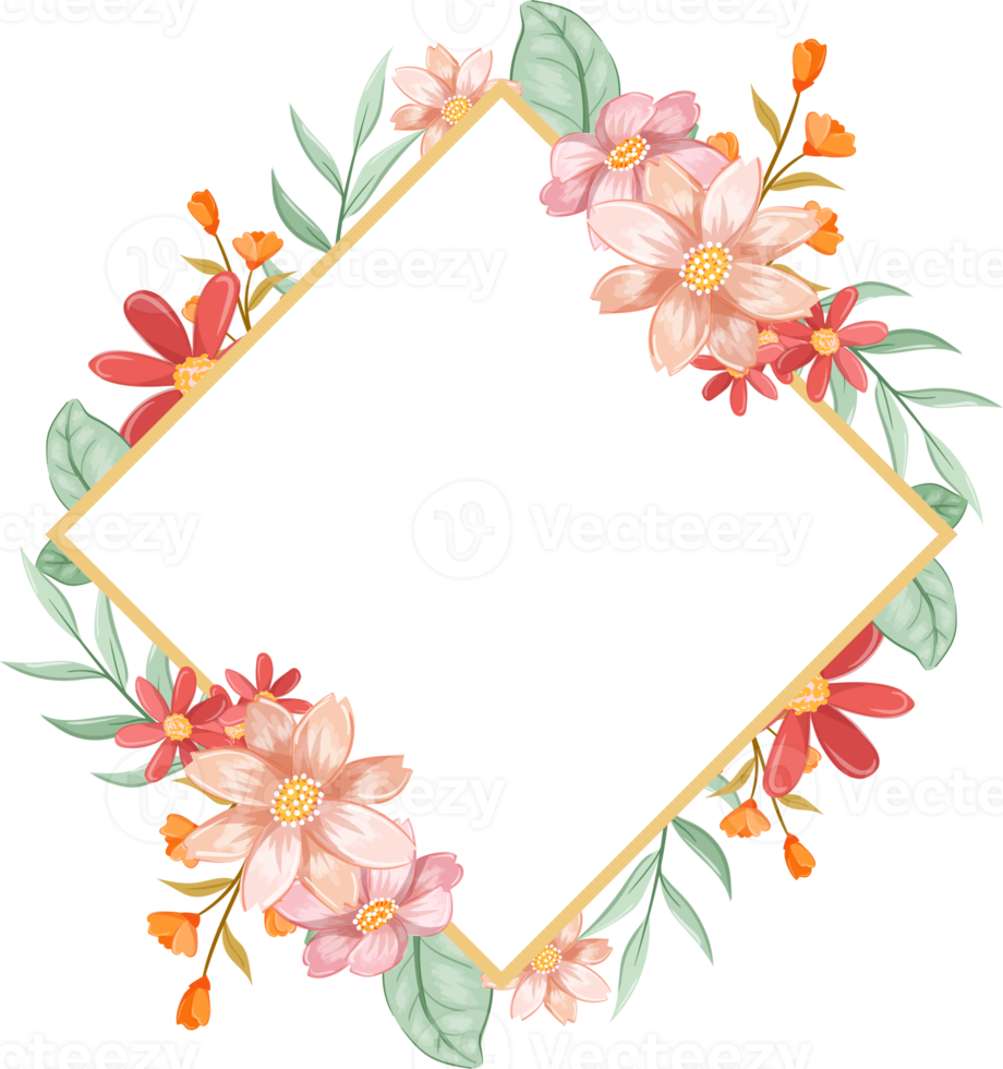 Orange Flower Arrangement with watercolor style png