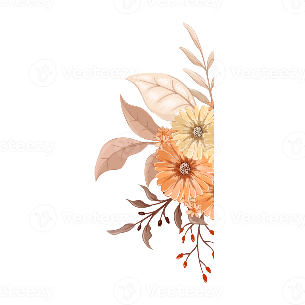 orange blumenarrangement im aquarellstil png