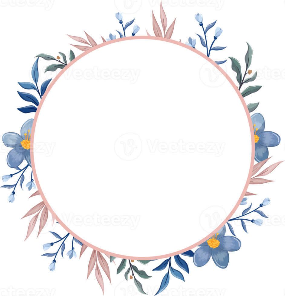 Blue Flower Arrangement with watercolor style png