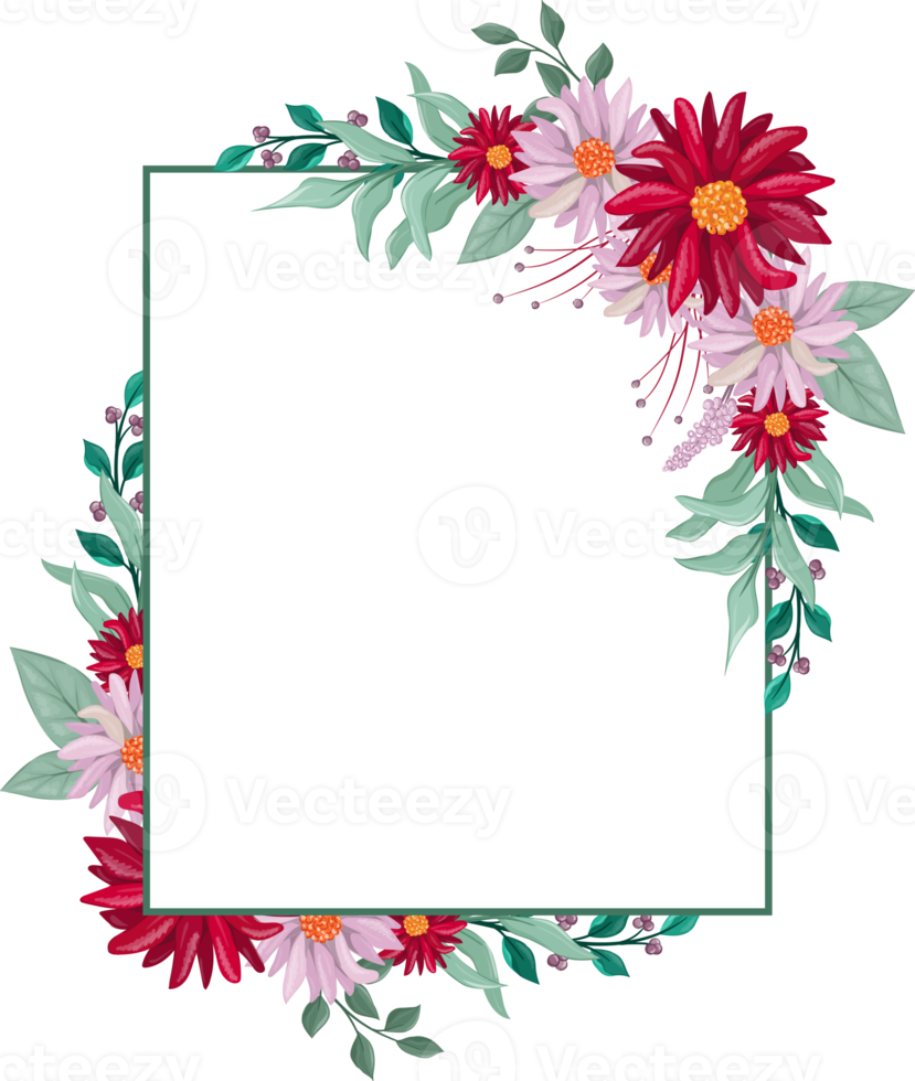 Red Flower Arrangement with watercolor style png
