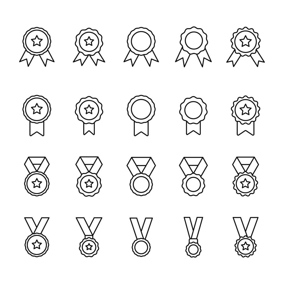 Medal icon set vector symbol design templates