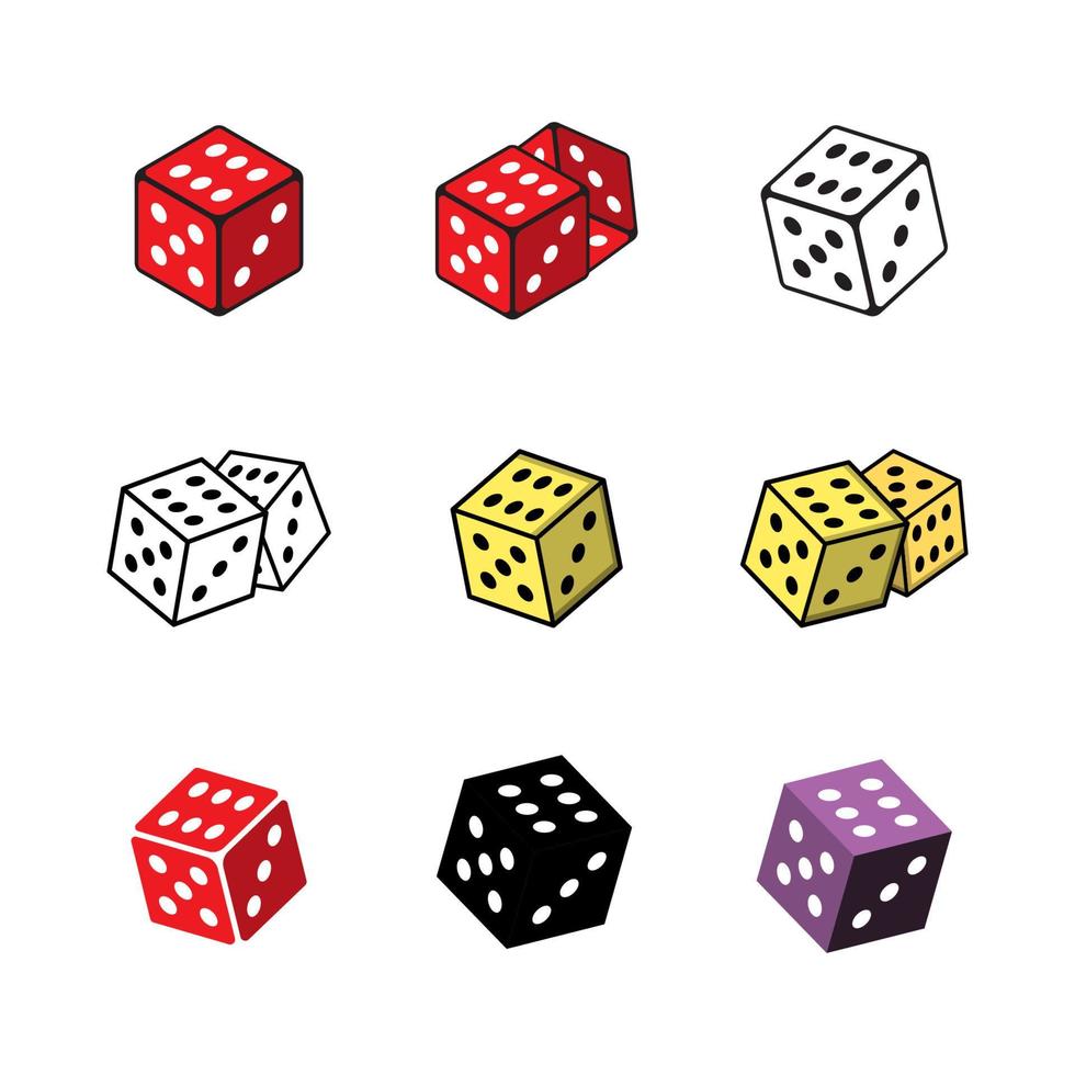 Dice icon set vector design templates