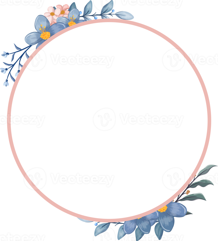 Blue Flower Arrangement with watercolor style png
