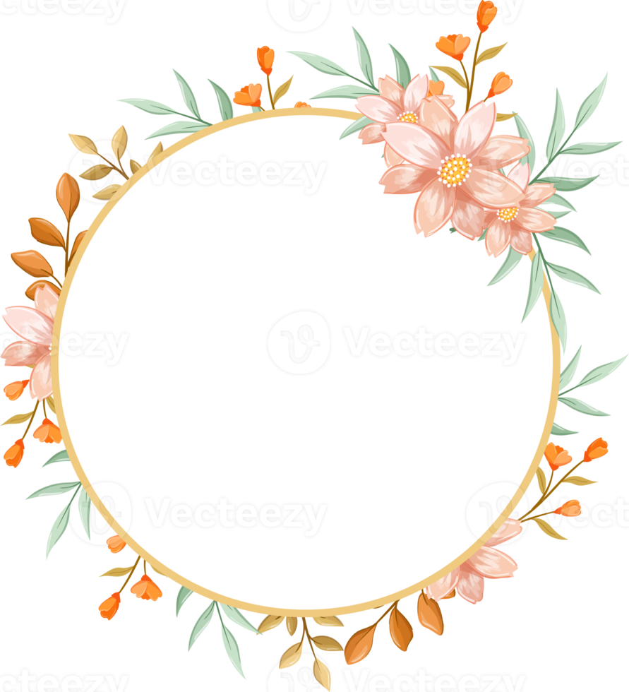 Orange Flower Arrangement with watercolor style png