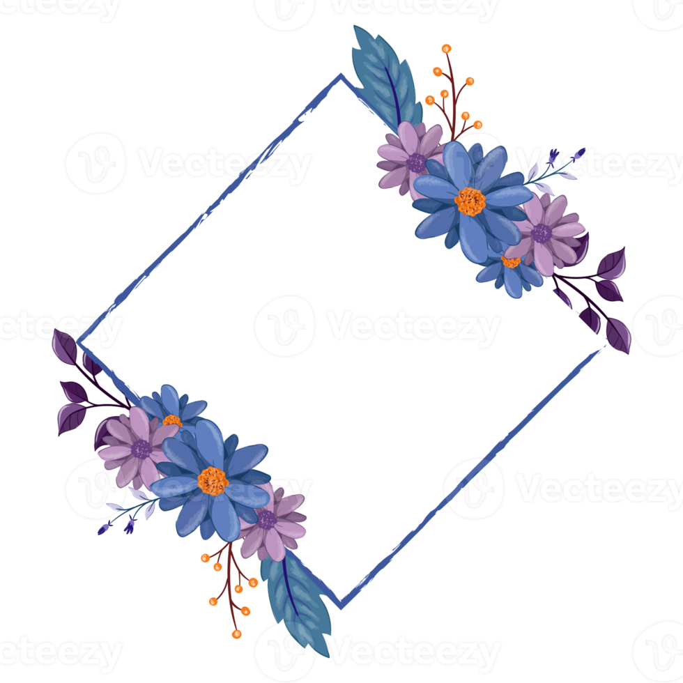 Purple Flower Arrangement with watercolor style png