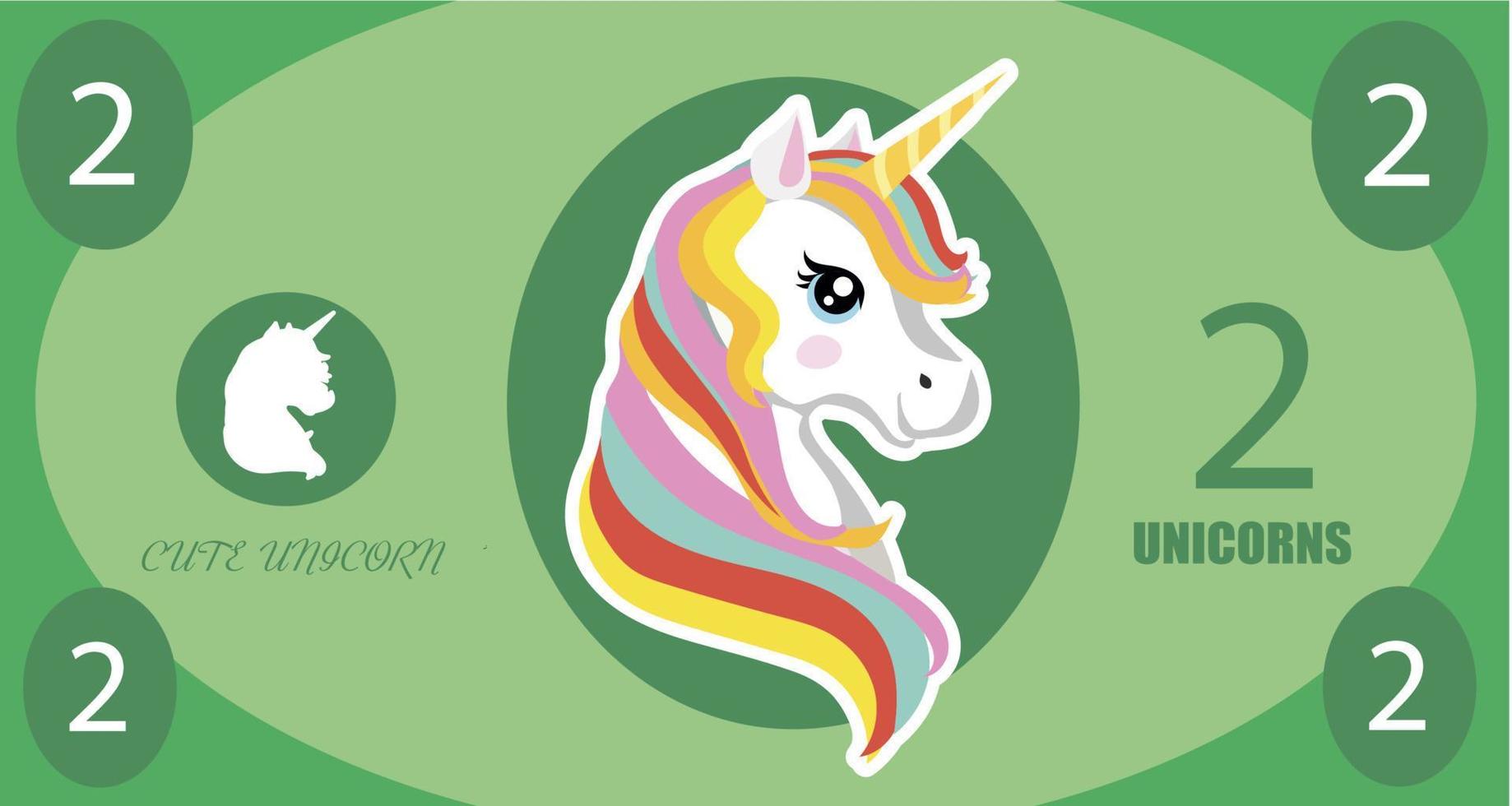 baby banknote with unicorn. Toy currency for kids board games, vector illustration