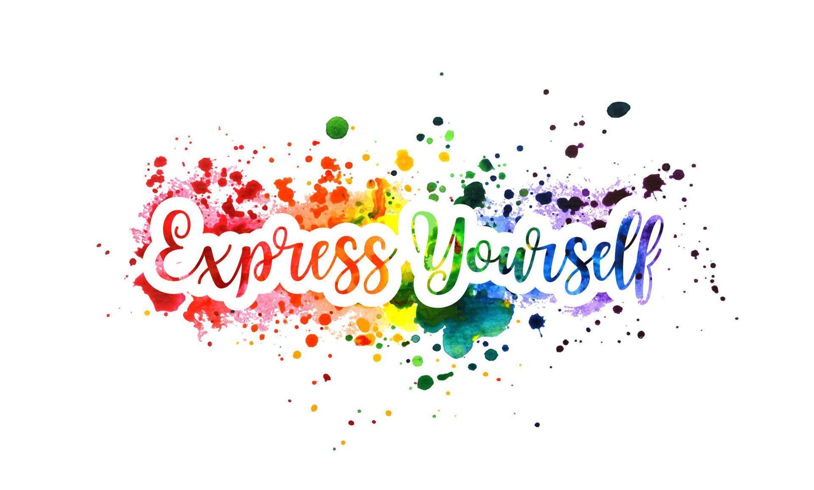 express yourself rainbow watercolor vector