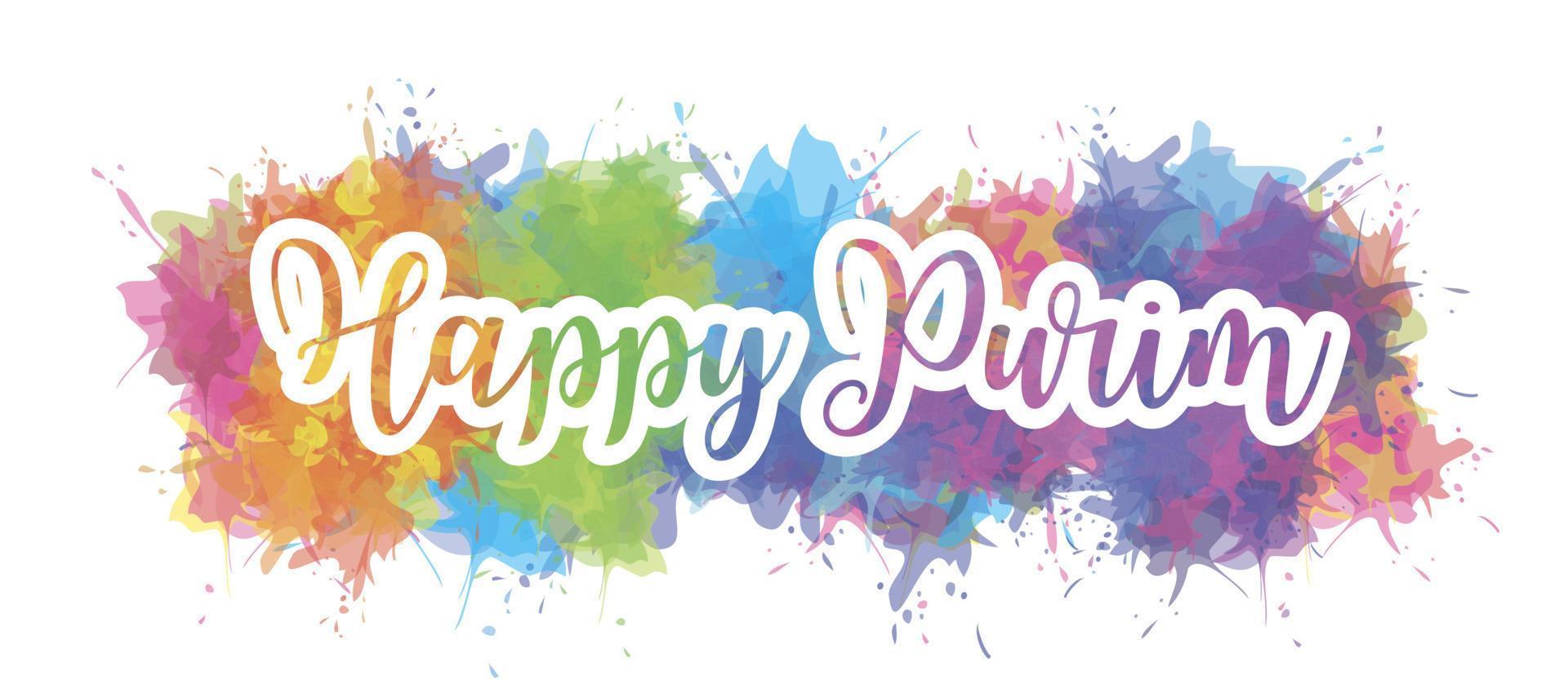 Happy Purim Jewish Holiday greeting card. vector