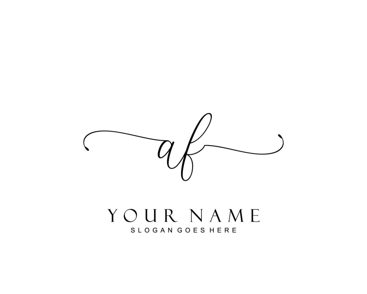 Initial AF beauty monogram and elegant logo design, handwriting logo of initial signature, wedding, fashion, floral and botanical with creative template. vector