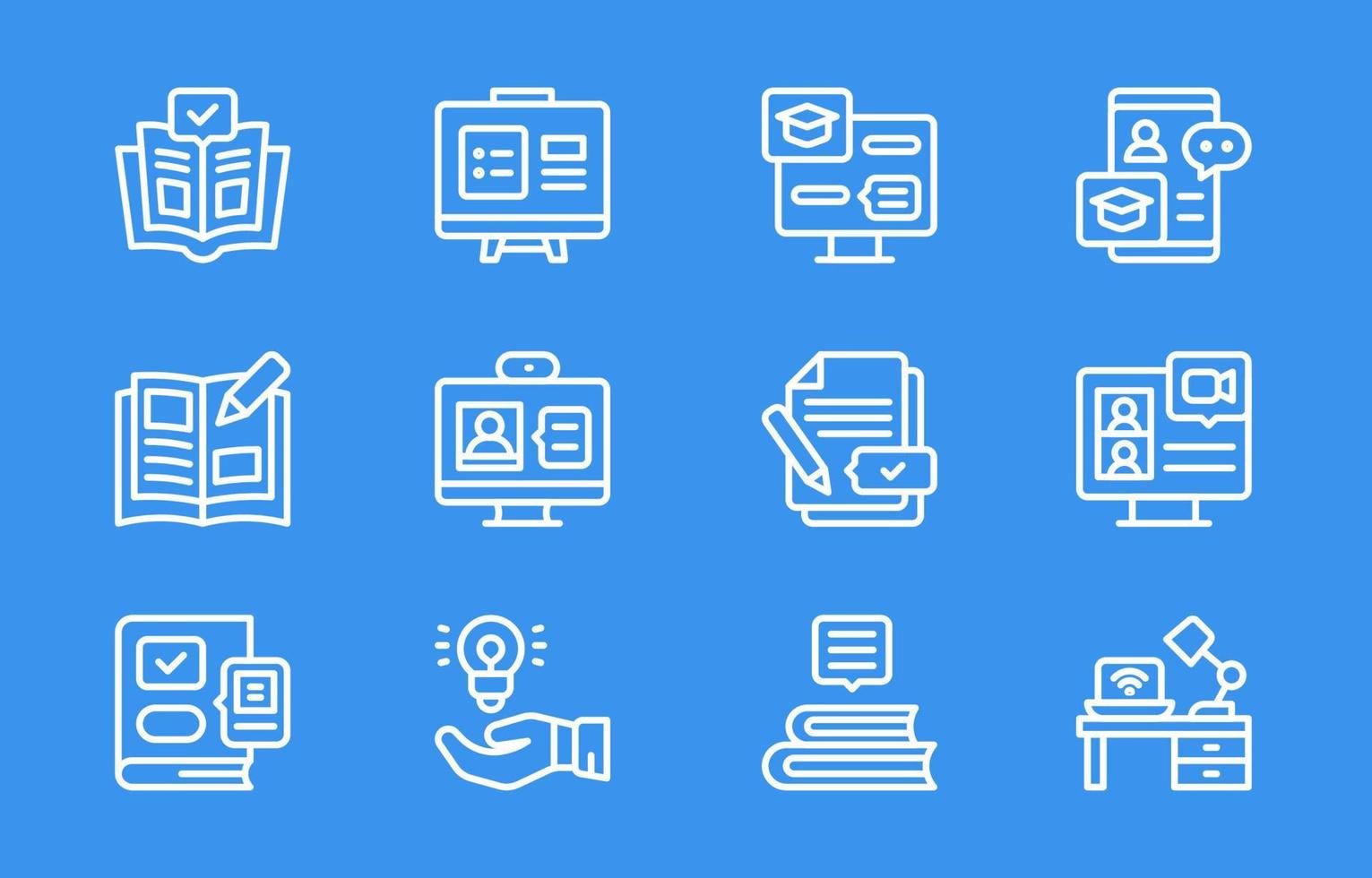 Education Outline Icon Set for Application vector