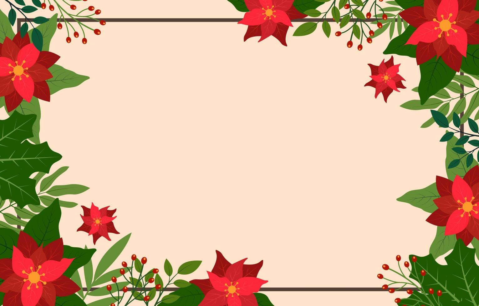 Poinsettias Background Template vector