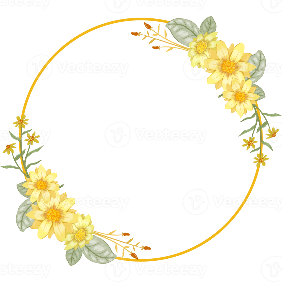 Yellow Flower Arrangement with watercolor style png