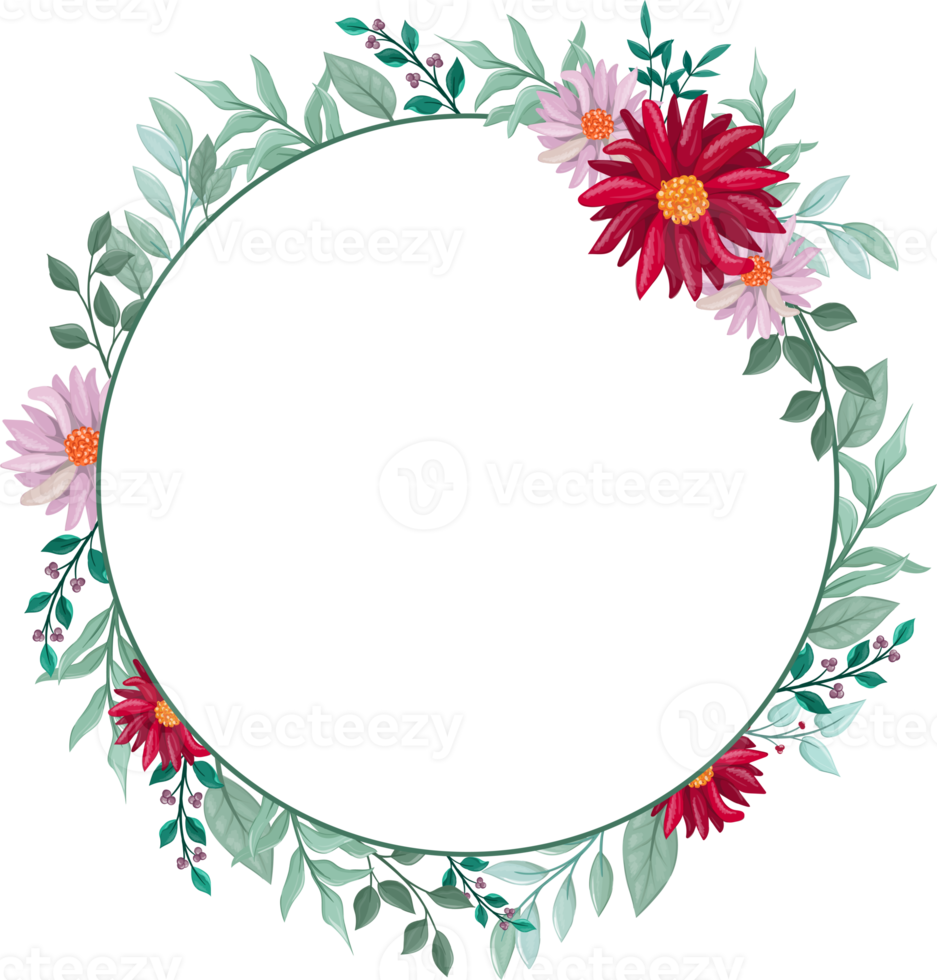 Red Flower Arrangement with watercolor style png