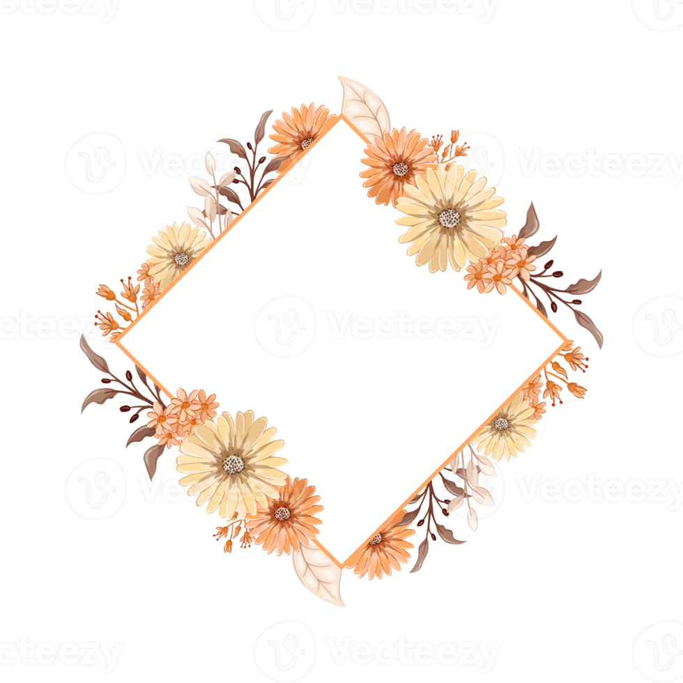 Orange Flower Arrangement with watercolor style png