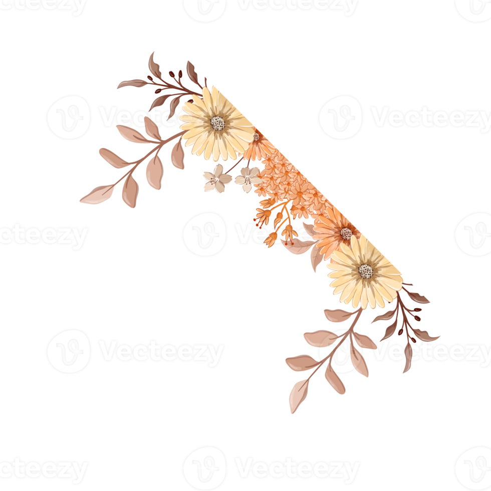 Orange Flower Arrangement with watercolor style png