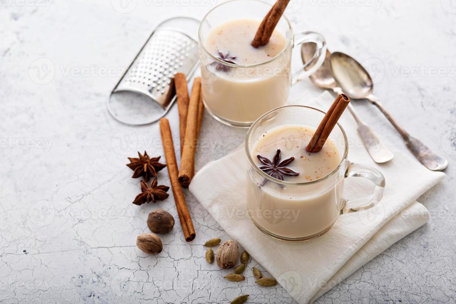 Masala tea with winter spices photo