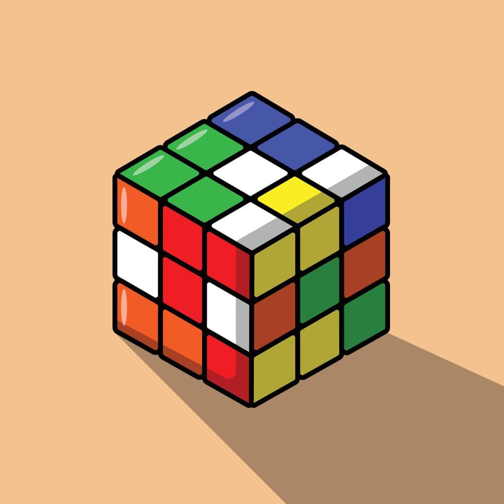 Rubik Cube The Illustration vector