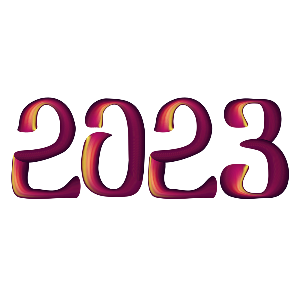 2023 red calligraphy text png