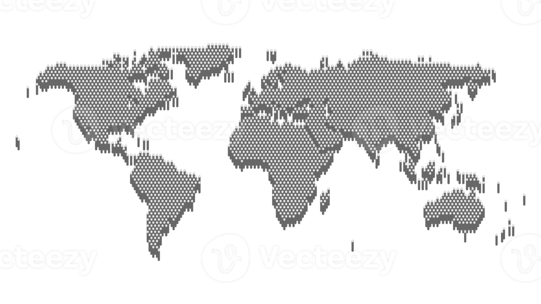 wereldkaartsjabloon met continenten, Noord- en Zuid-Amerika, Europa en Azië, Afrika en Australië png