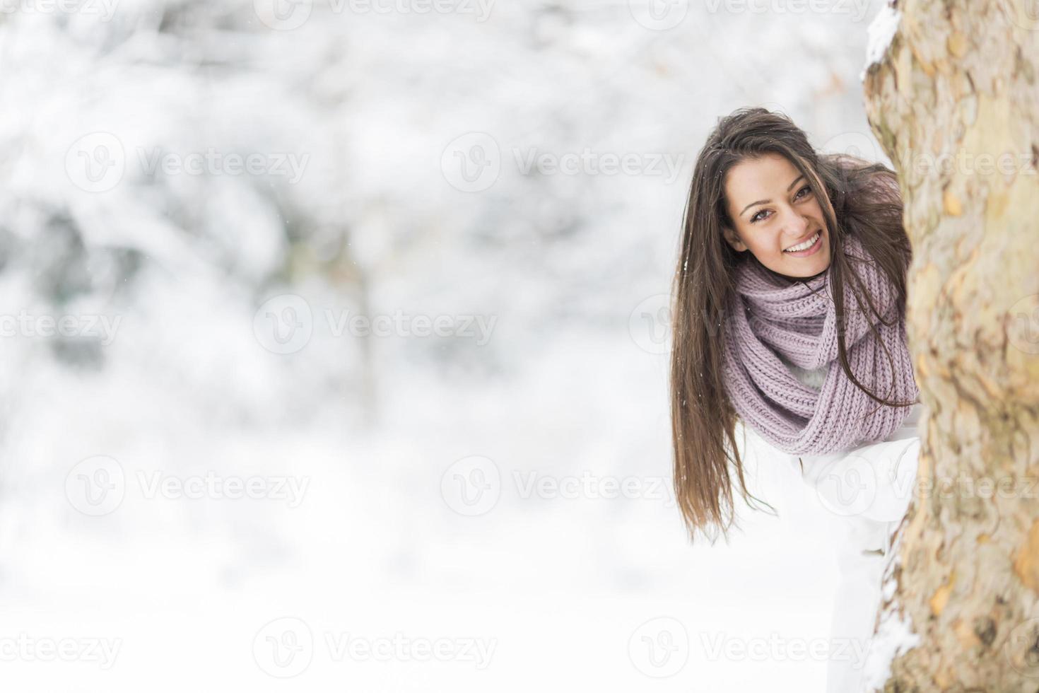 Young woman at winter photo