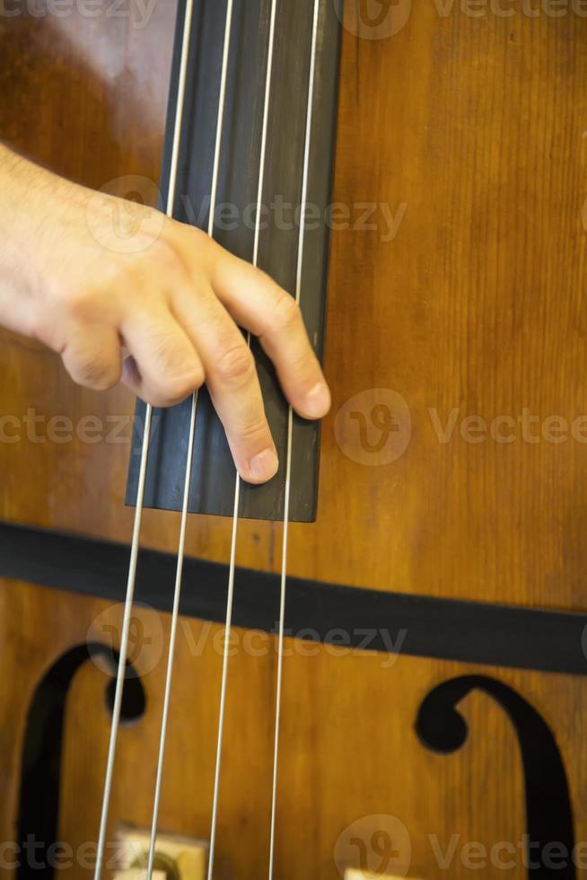 Cello player closeup photo