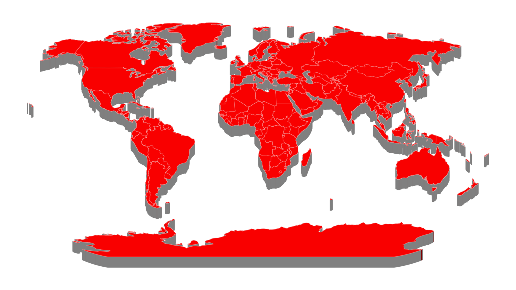 plantilla de mapa mundial con continentes, américa del norte y del sur, europa y asia, áfrica y australia png