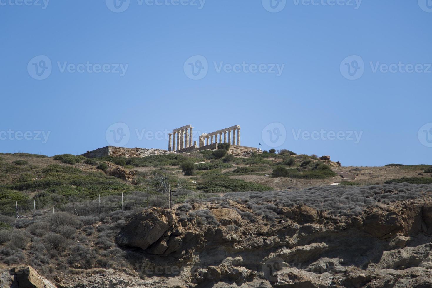 templo de poseidon en cabo sounion, grecia foto