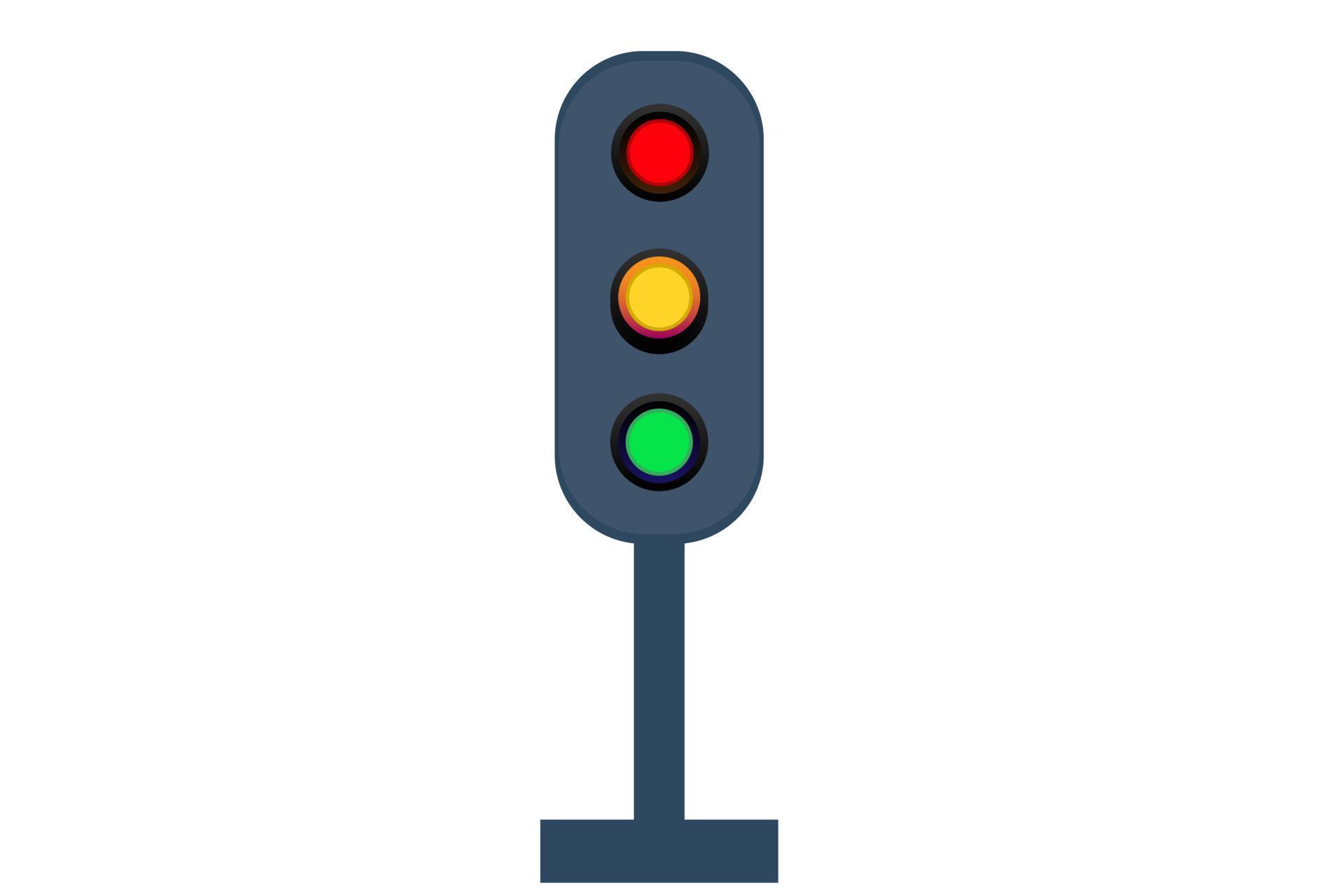 Traffic Light with Red Yellow and Green light Vector. LED city traffic