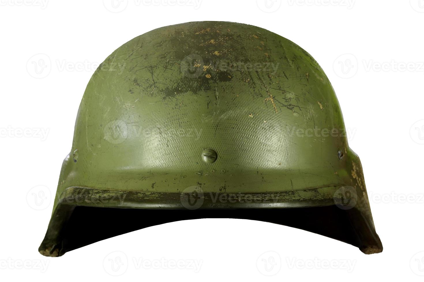Military helmet on white background photo