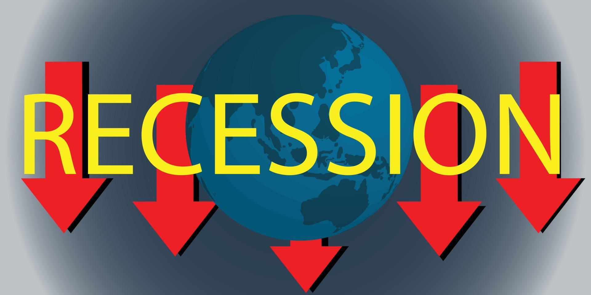 crisis económica mundial recesión inflación vector