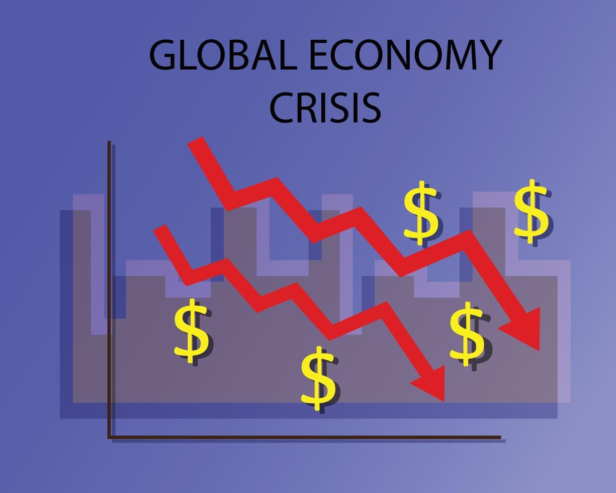 Global Economic Crisis Recession Inflation 2023 vector