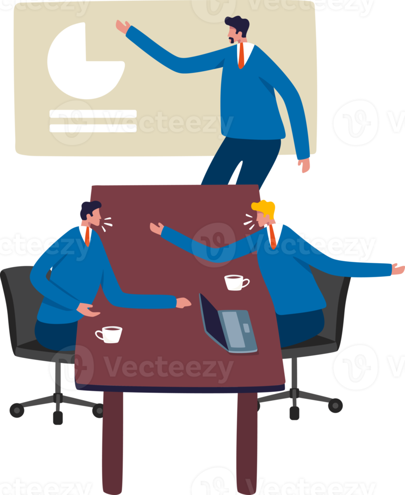 Discuss meeting. Business meeting in the conference room concept. Illustration png