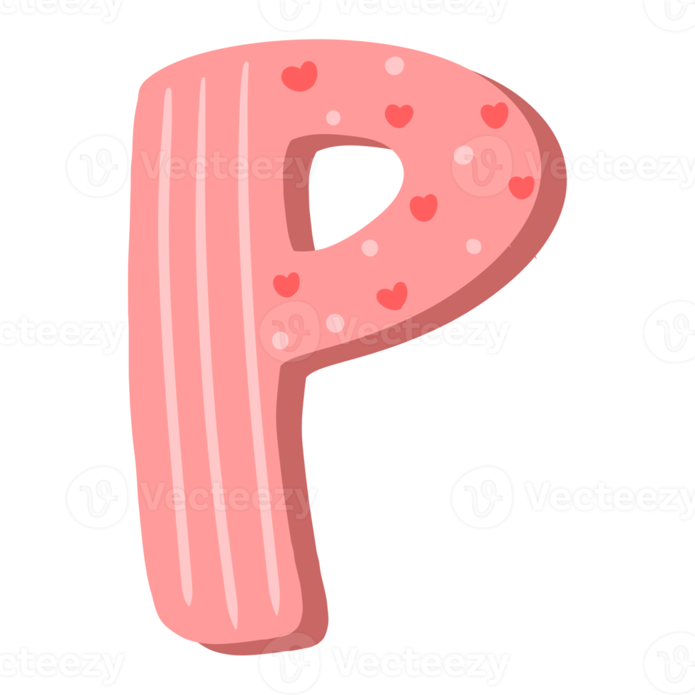 Rosa Valentinstag-Alphabet png