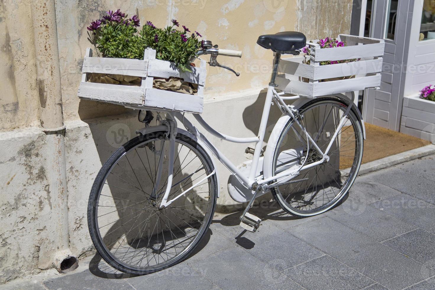 Vintage bicycle on the street photo