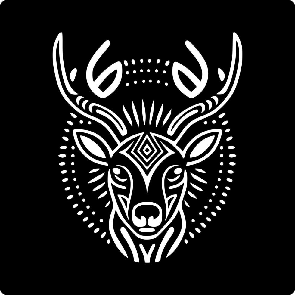 Deer head, Polynesian, tribal style. Great design for embroidery, tattoos, t-shirts. vector