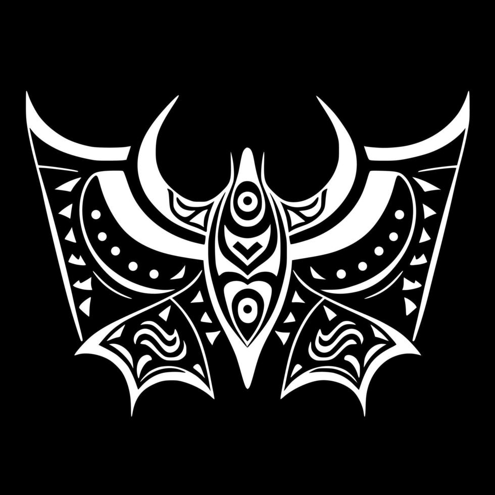 Ornamental flying bat silhouette. Design for embroidery, tattoos, t-shirts, mascots. vector