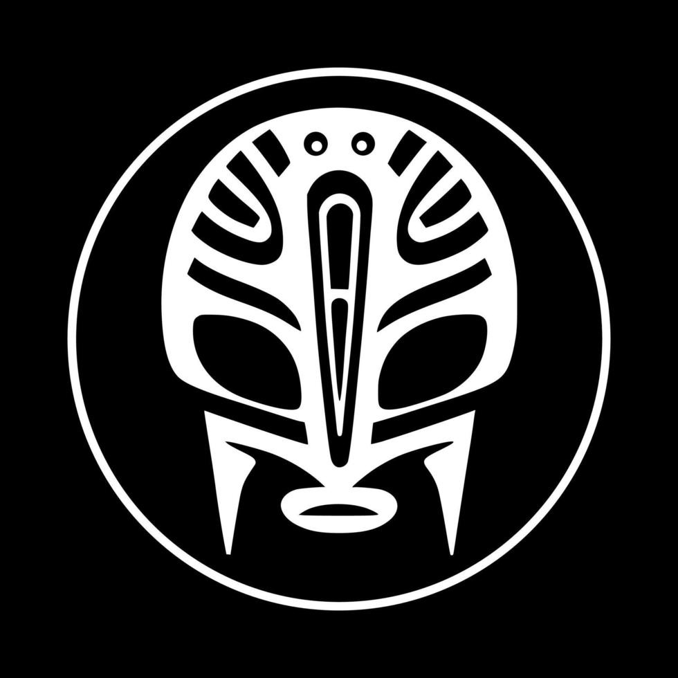 Vector emblem of the alien, humanoid. Design for embroidery, tattoos, t-shirts, mascots.