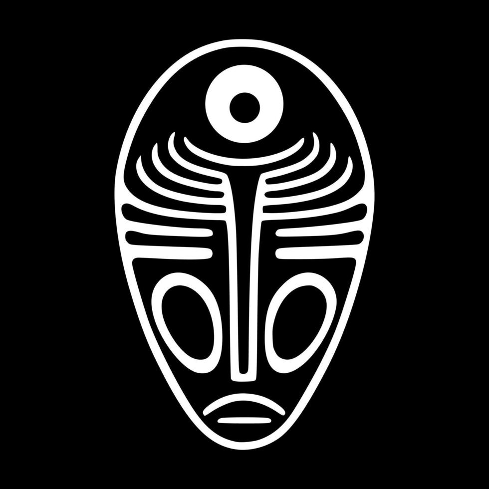 emblema vectorial del alienígena, humanoide. diseño para bordados, tatuajes, camisetas, mascotas. vector