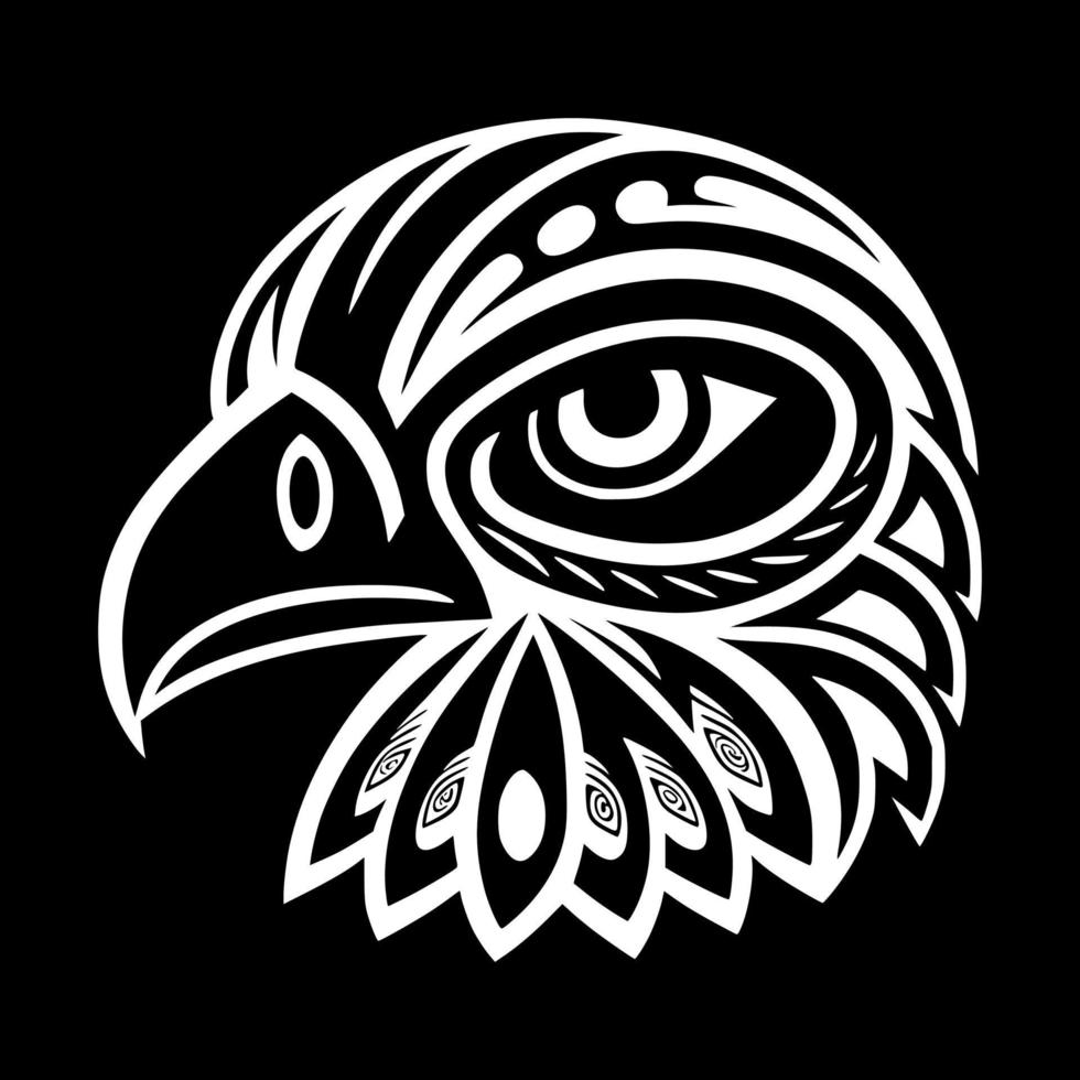 Ornamental eagle head, portrait. Design for embroidery, tattoos, t-shirts, emblems. vector