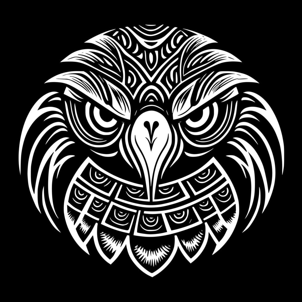 Ornamental eagle head, portrait. Design for embroidery, tattoos, t-shirts, emblems. vector
